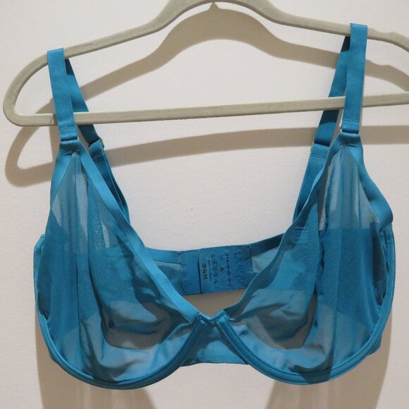 CUUP The Plunge Mesh Bra in Turquoise Teal - Size 34H - Picture 2 of 14